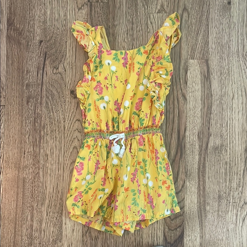Floral Yellow Kids Romper